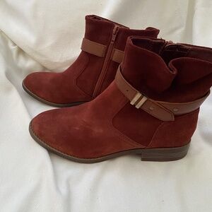 Clarks Suede Comfort Ankle Boots